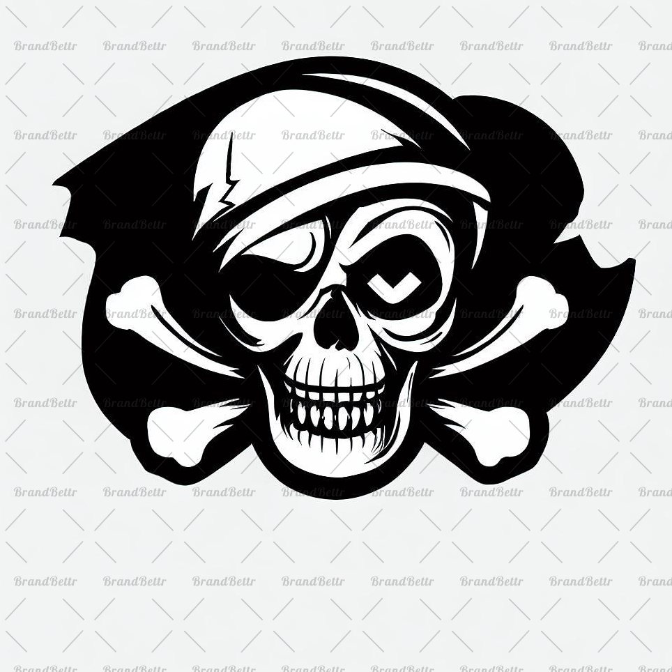 Piratenschädel und gekreuzte Knochen